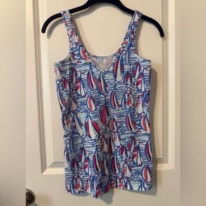 Lilly Pulitzer Size Small V-Neck Tank Top Sailboats